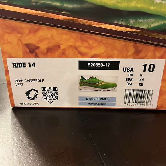 Saucony Ride 14 Bean That’s How I Casserole Shoes Sneakers Thanksgiving Mens 10 - Picture 15 of 16